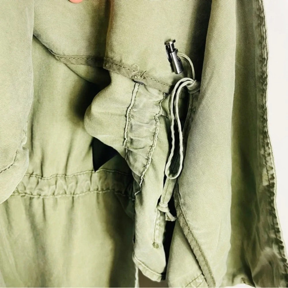 Olive Green Army Green Vest Tunic Length Cardigan Size Small - Picture 6 of 9